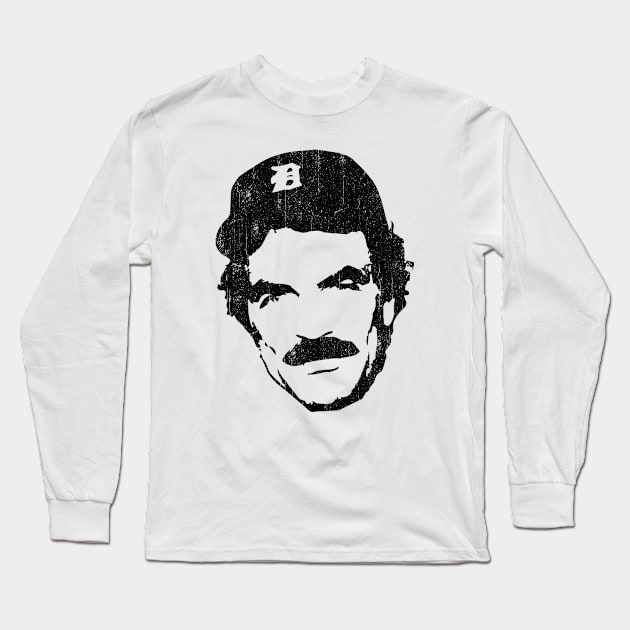 Tom Selleck Vintage Style Long Sleeve T-Shirt by Ilustra Zee Art